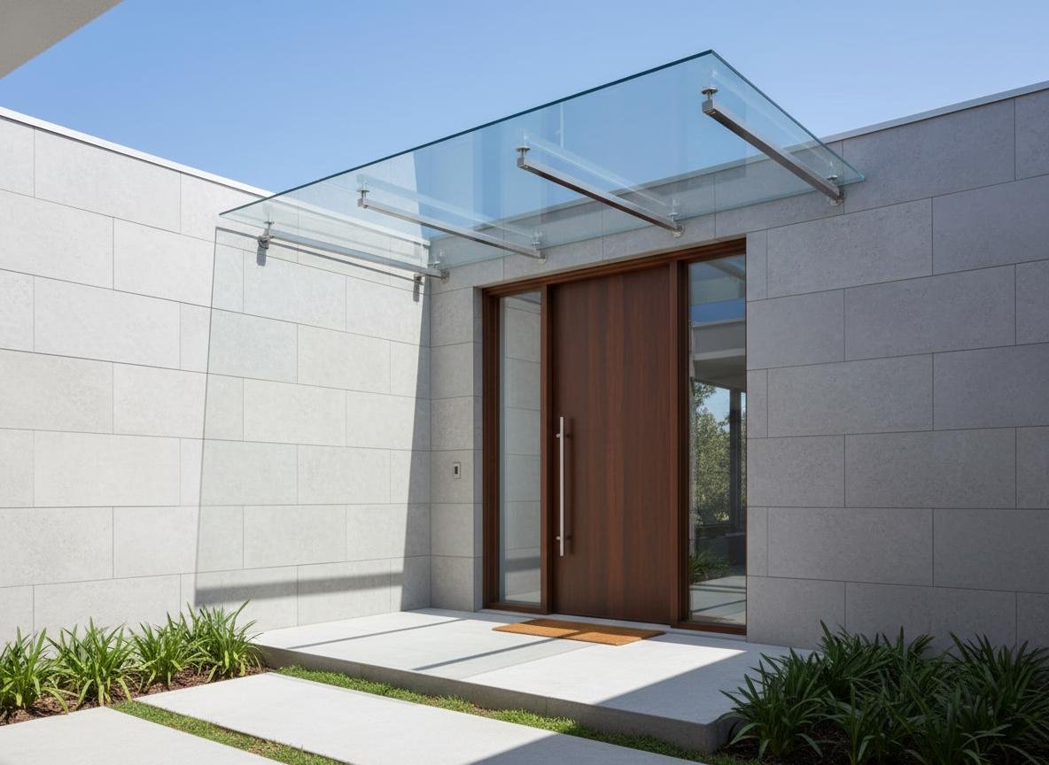 Kanopi Kaca Frameless Pintu